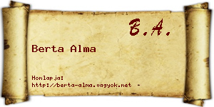 Berta Alma névjegykártya